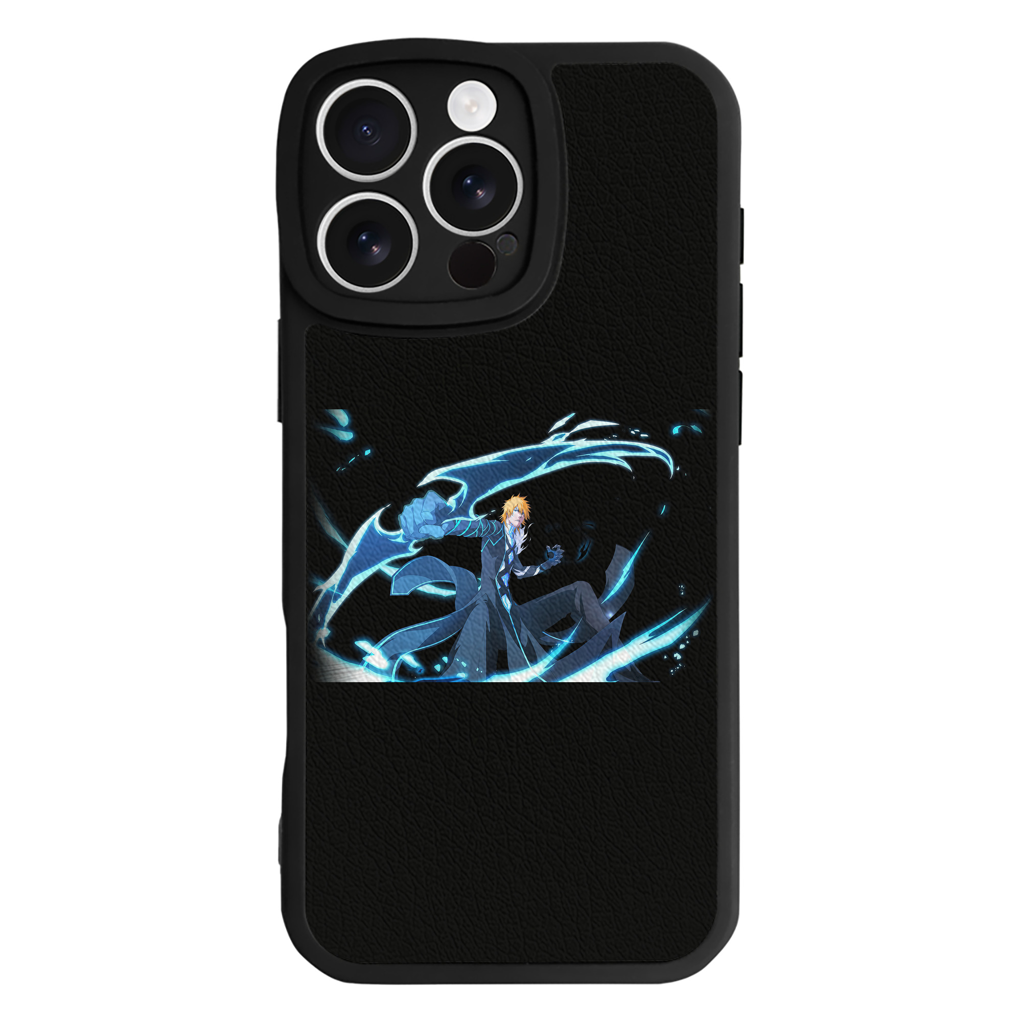 （画像用） ブリーチ 黒崎一護（くろさき いちご）BLEACH Kurosaki Ichigo 【iPhone 16シリーズ対応】シリコンスマホケース（レザー調） 材質：シリコン